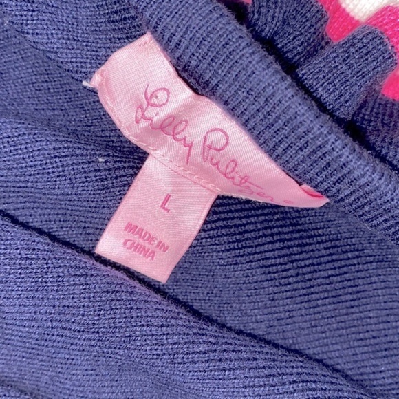 Lilly Pulitzer navy blue one shoulder knit top size large - Picture 3 of 6